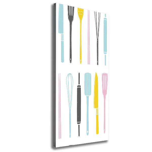 Cuadro canvas decorativo para salón vertical Utensilios de cocina