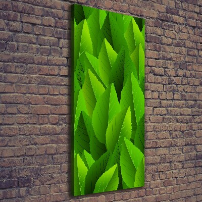 Impresión en lienzo vertical hojas verdes