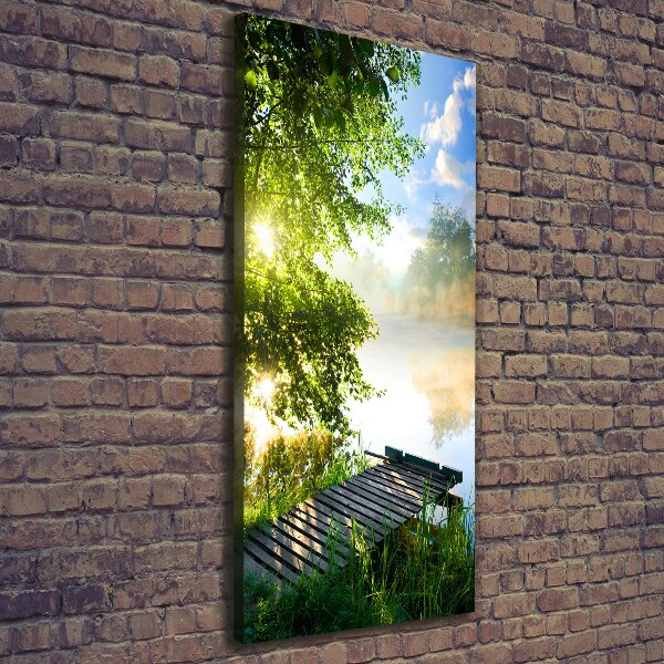 Cuadro canvas decorativo para salón vertical Muelle de madera