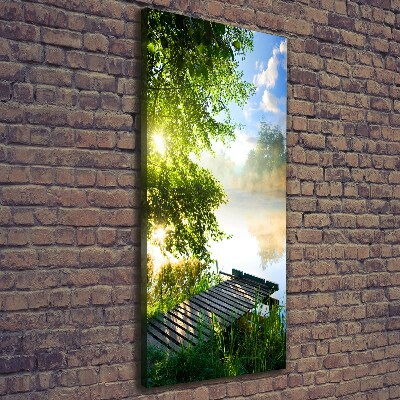 Cuadro canvas decorativo para salón vertical Muelle de madera