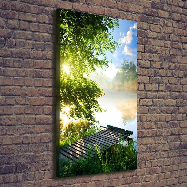 Cuadro canvas decorativo para salón vertical Muelle de madera