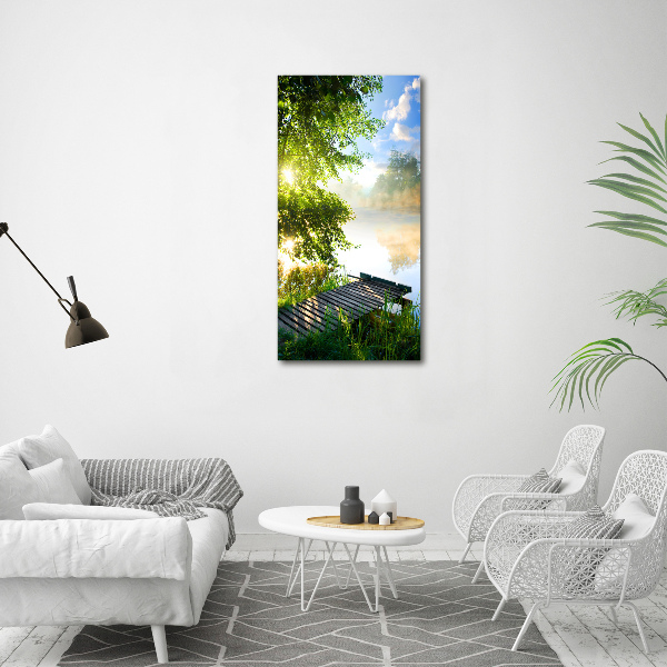 Cuadro canvas decorativo para salón vertical Muelle de madera