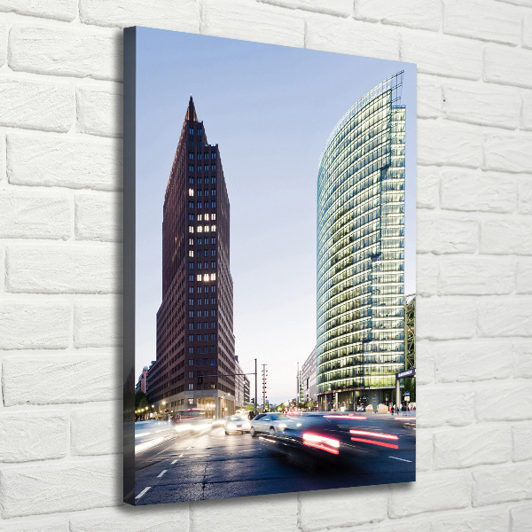 Cuadro canvas decorativo para salón vertical Rascacielos