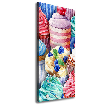 Impresión en lienzo vertical Cupcakes coloridos