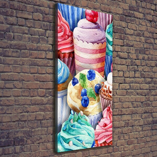 Impresión en lienzo vertical Cupcakes coloridos