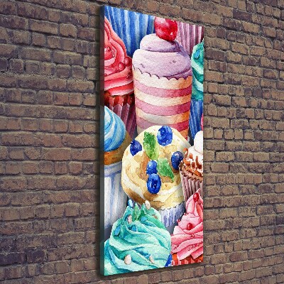 Impresión en lienzo vertical Cupcakes coloridos