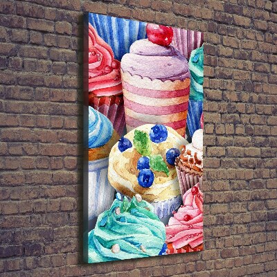 Impresión en lienzo vertical Cupcakes coloridos