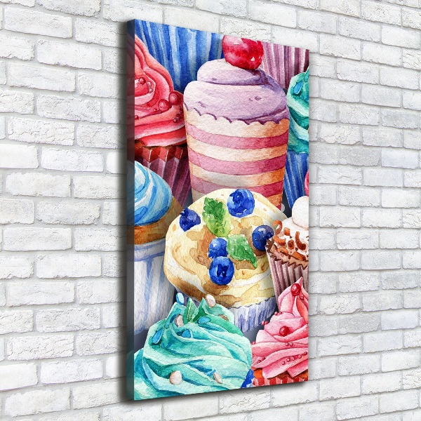 Impresión en lienzo vertical Cupcakes coloridos