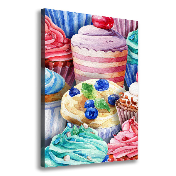 Impresión en lienzo vertical Cupcakes coloridos
