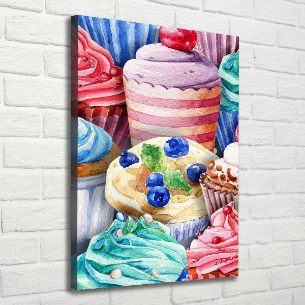 Impresión en lienzo vertical Cupcakes coloridos