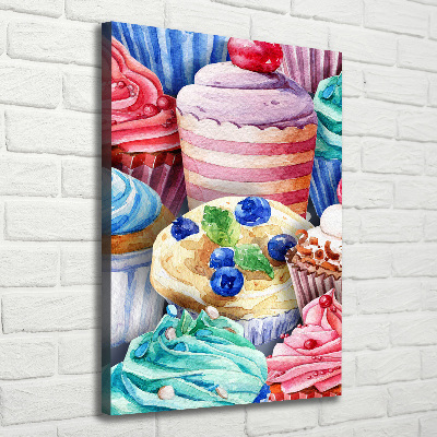 Impresión en lienzo vertical Cupcakes coloridos