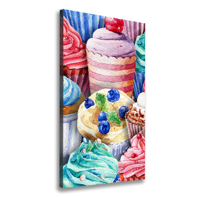 Impresión en lienzo vertical Cupcakes coloridos
