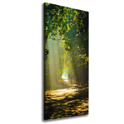 Cuadro canvas decorativo para salón vertical Camino en el bosque