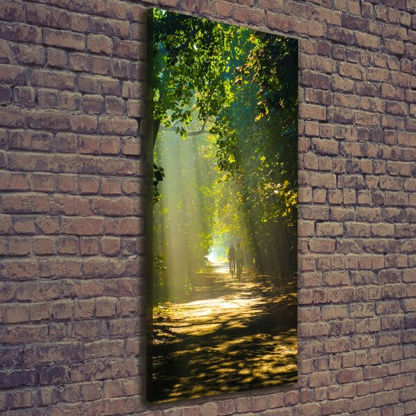 Cuadro canvas decorativo para salón vertical Camino en el bosque