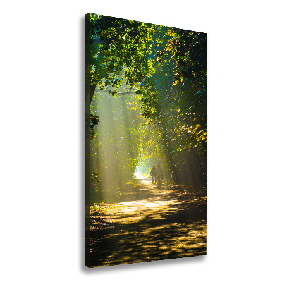 Cuadro canvas decorativo para salón vertical Camino en el bosque