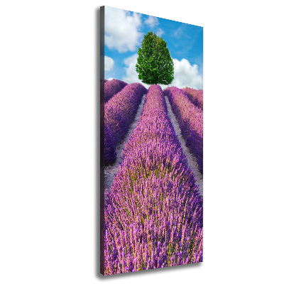 Impresión en lienzo vertical campo de lavanda