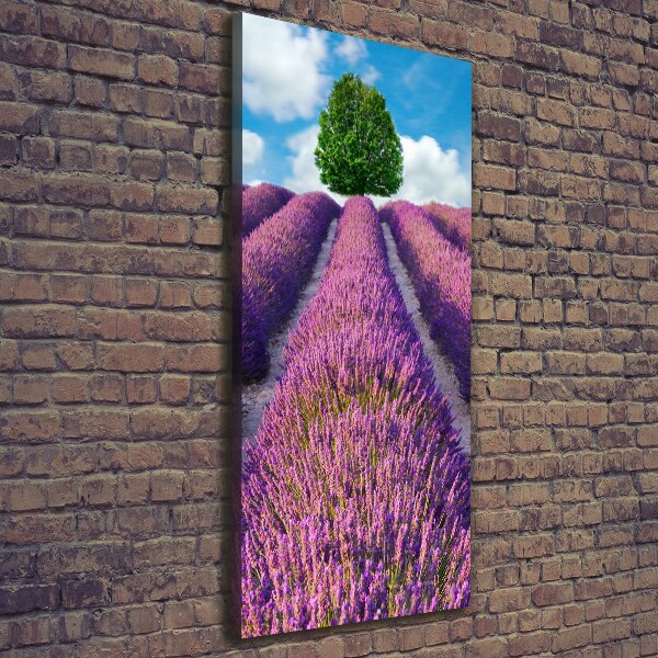 Impresión en lienzo vertical campo de lavanda
