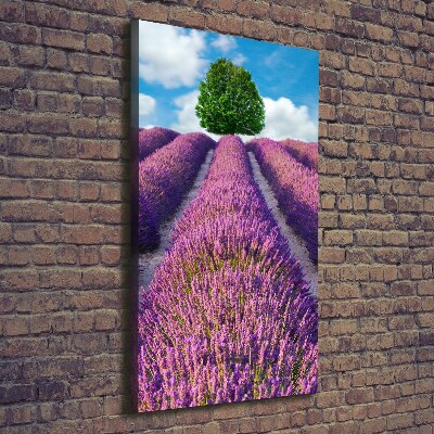 Impresión en lienzo vertical campo de lavanda