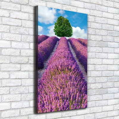 Impresión en lienzo vertical campo de lavanda
