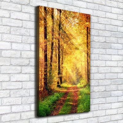 Fotografía en lienzo vertical Bosque en otoño