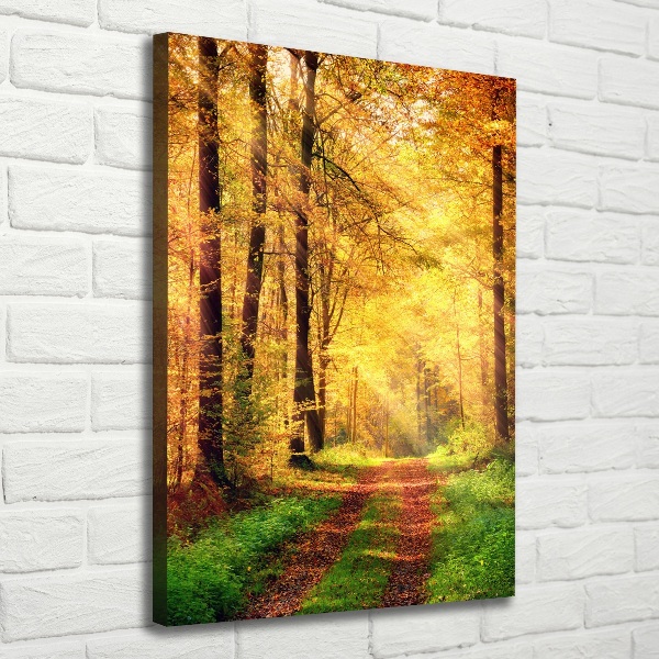 Fotografía en lienzo vertical Bosque en otoño