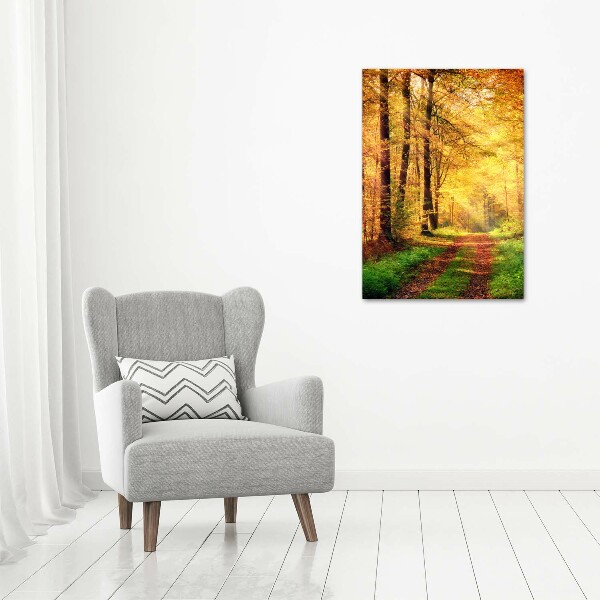 Fotografía en lienzo vertical Bosque en otoño