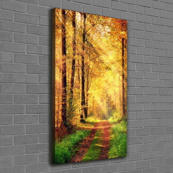 Fotografía en lienzo vertical Bosque en otoño