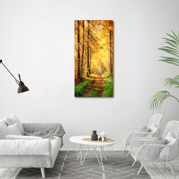 Fotografía en lienzo vertical Bosque en otoño