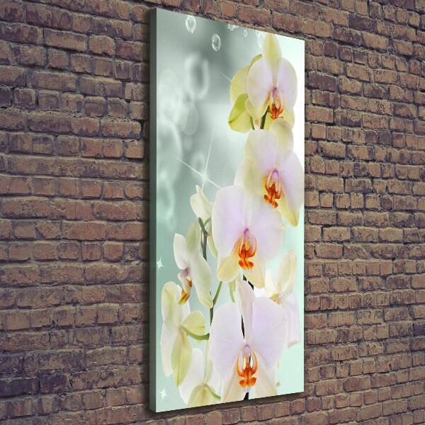 Cuadro canvas decorativo para salón vertical Orquídea