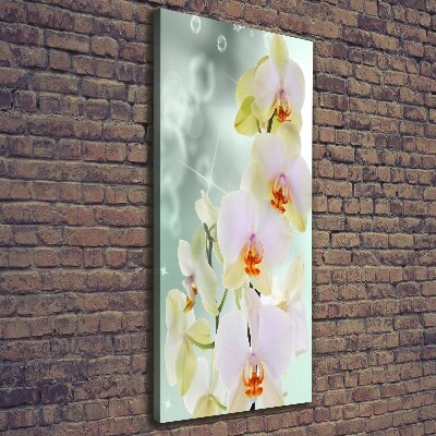 Cuadro canvas decorativo para salón vertical Orquídea