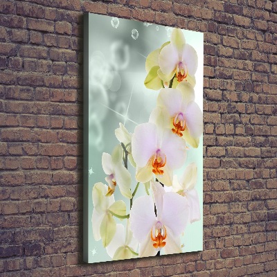 Cuadro canvas decorativo para salón vertical Orquídea