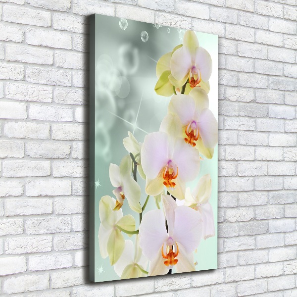 Cuadro canvas decorativo para salón vertical Orquídea