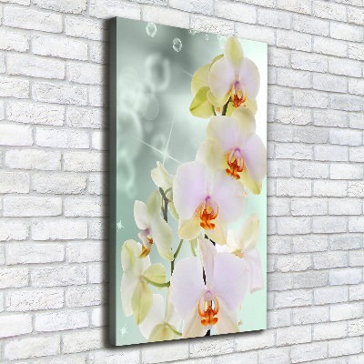 Cuadro canvas decorativo para salón vertical Orquídea