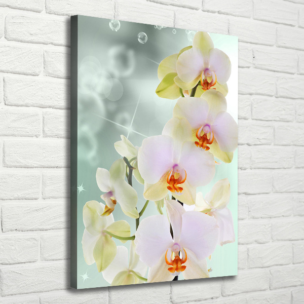 Cuadro canvas decorativo para salón vertical Orquídea