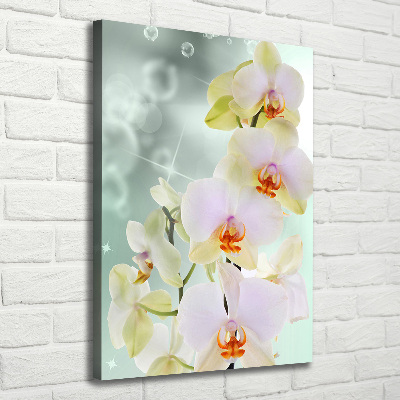 Cuadro canvas decorativo para salón vertical Orquídea