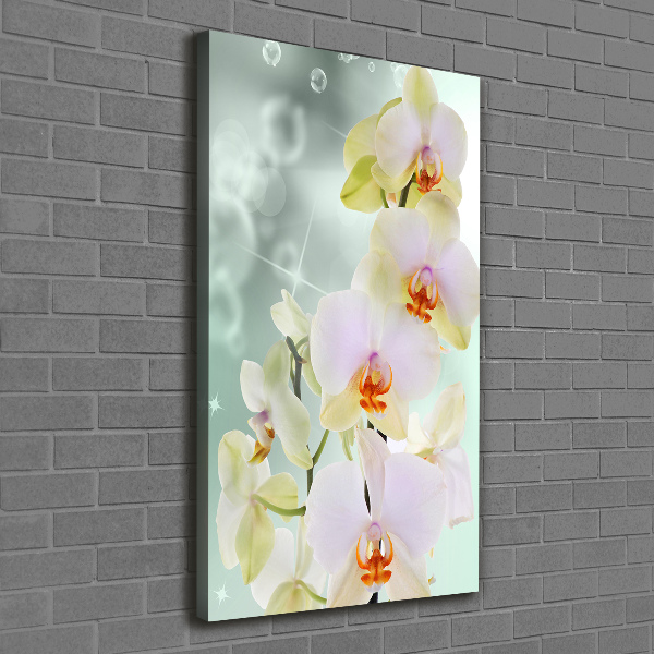 Cuadro canvas decorativo para salón vertical Orquídea