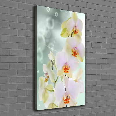 Cuadro canvas decorativo para salón vertical Orquídea