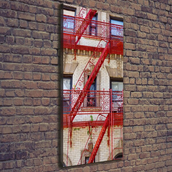 Cuadro canvas decorativo para salón vertical casa de vecindad italiana