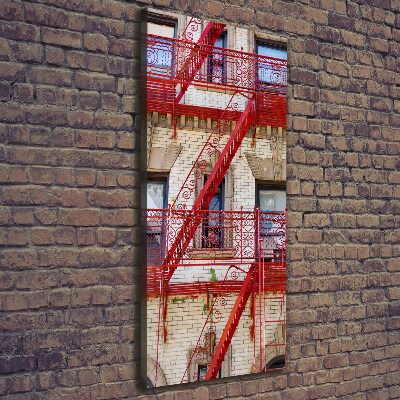 Cuadro canvas decorativo para salón vertical casa de vecindad italiana