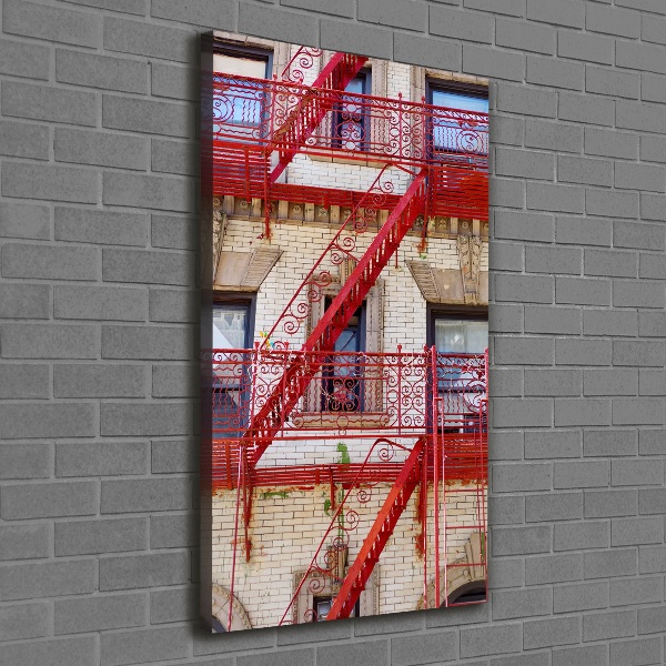 Cuadro canvas decorativo para salón vertical casa de vecindad italiana