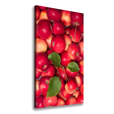Cuadro canvas decorativo para salón vertical manzanas rojas