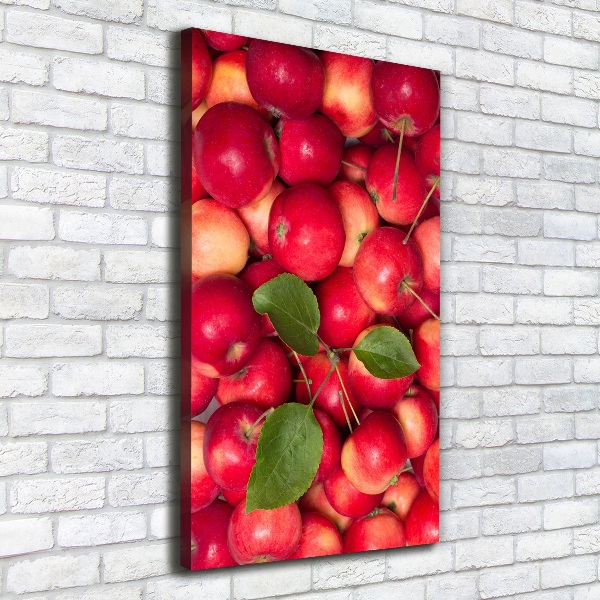 Cuadro canvas decorativo para salón vertical manzanas rojas
