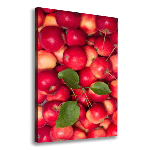 Cuadro canvas decorativo para salón vertical manzanas rojas