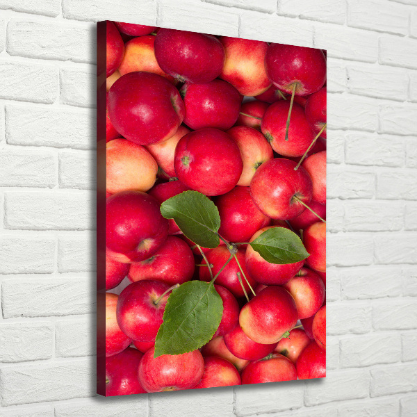 Cuadro canvas decorativo para salón vertical manzanas rojas