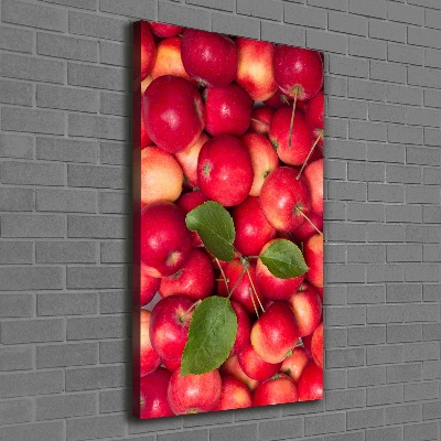 Cuadro canvas decorativo para salón vertical manzanas rojas