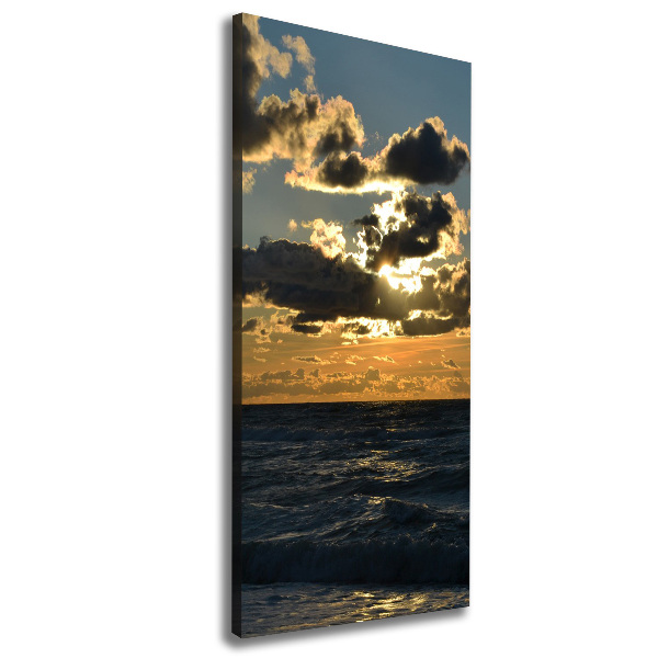 Fotografía en lienzo vertical Mar al atardecer