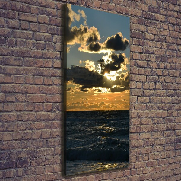 Fotografía en lienzo vertical Mar al atardecer