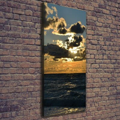 Fotografía en lienzo vertical Mar al atardecer