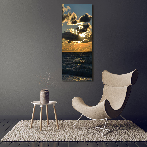 Fotografía en lienzo vertical Mar al atardecer