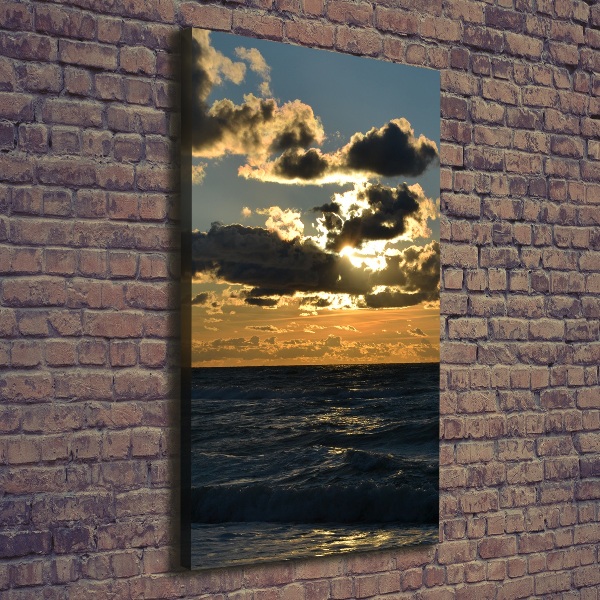 Fotografía en lienzo vertical Mar al atardecer